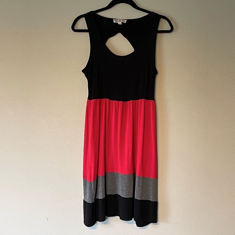 Pink Rose, Women’s, Pink & Black, Sleeveless Dress. Size Medium.